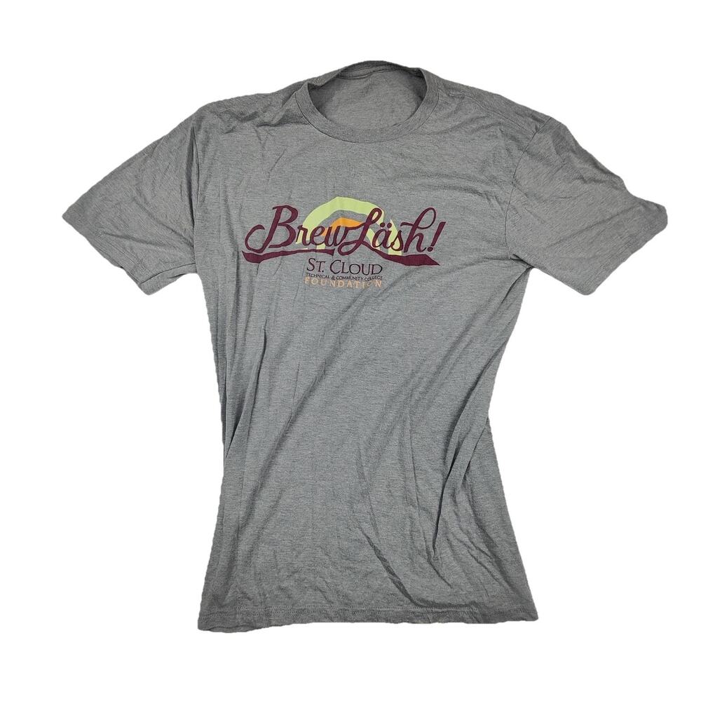BrewLash St Cloud Shirt Mens Small Gray Short Sleeve Crew Neck Graphic Tee Beer